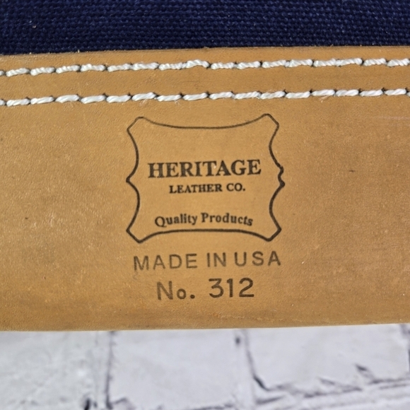 Heritage Leather Co Mason blue canvas leather doctor bag - Picture 9 of 11